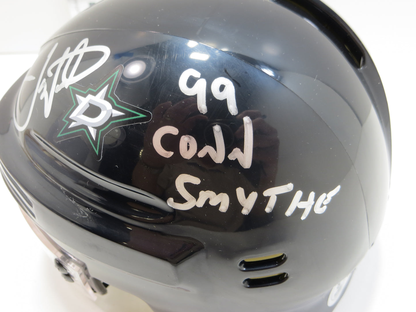 JOE NIEUWENDYK DALLAS STARS SIGNED MINI HOCKEY HELMET w/99 Conn Smythe BAS