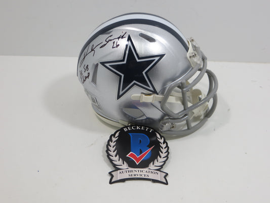 KEVIN SMITH DALLAS COWBOYS SIGNED Riddell MINI HELMET w/3xSB Champ BAS COA