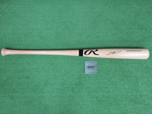 SEBASTIAN WALCOTT TEXAS RANGERS SIGNED BLONDE RAWLINGS BASEBALL BAT BAS