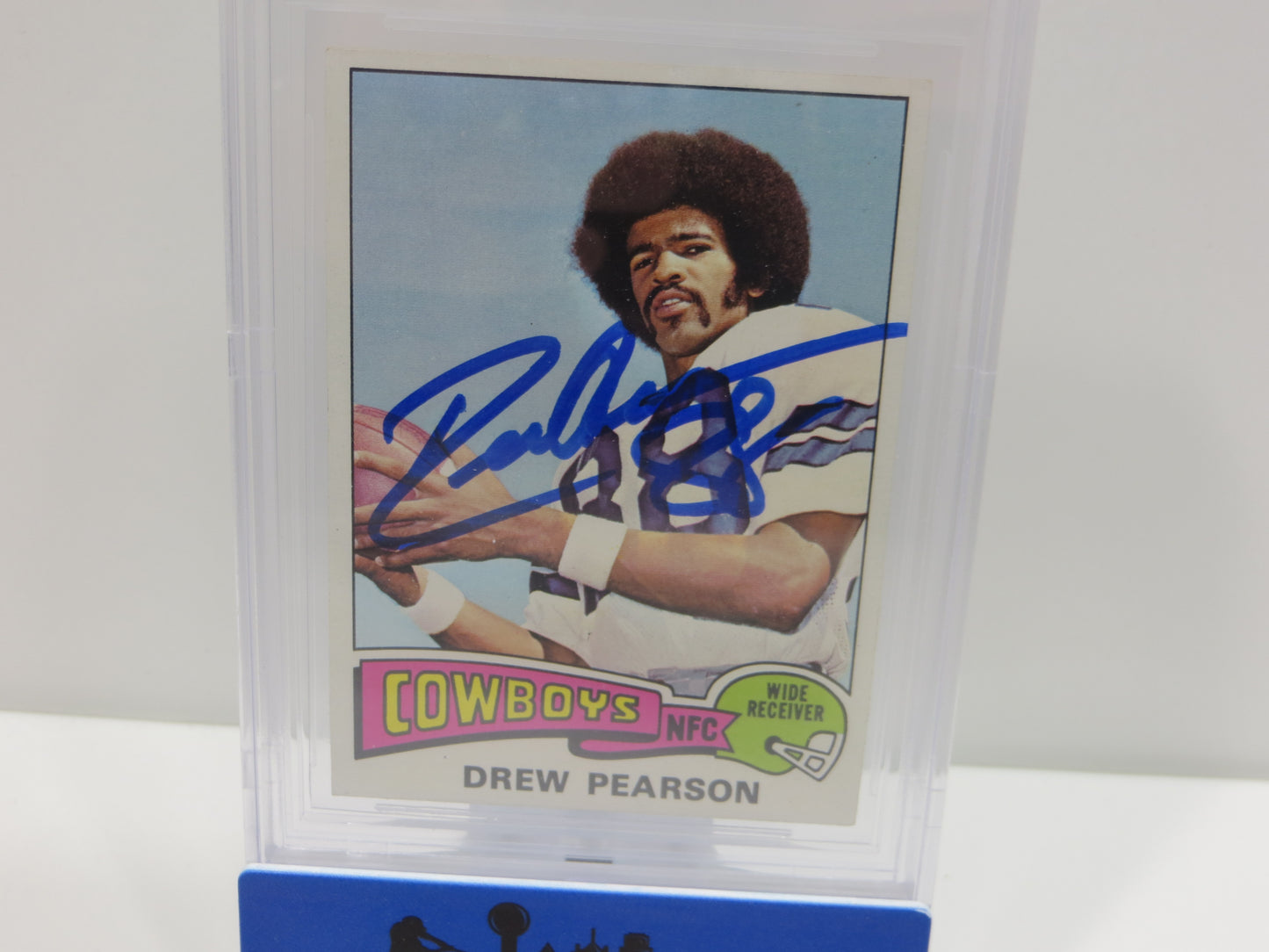 DREW PEARSON SIGNED 1975 TOPPS #65 DALLAS COWBOYS BGS BAS SLAB AUTO 10