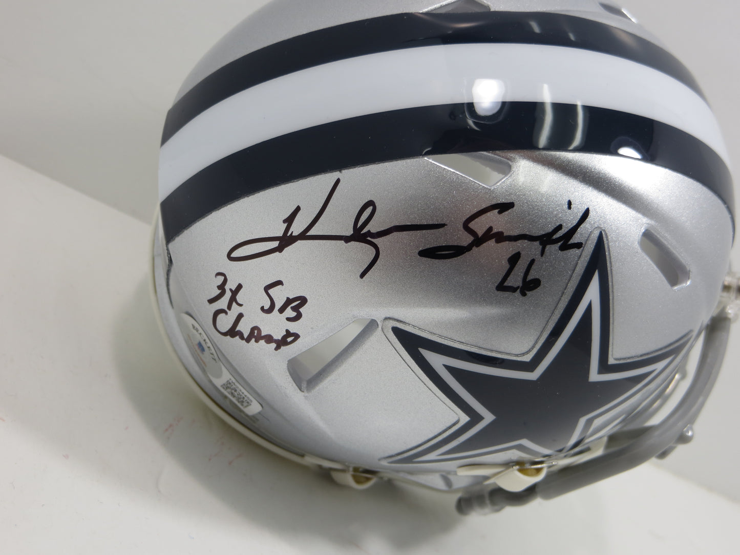 KEVIN SMITH DALLAS COWBOYS SIGNED Riddell MINI HELMET w/3xSB Champ BAS COA