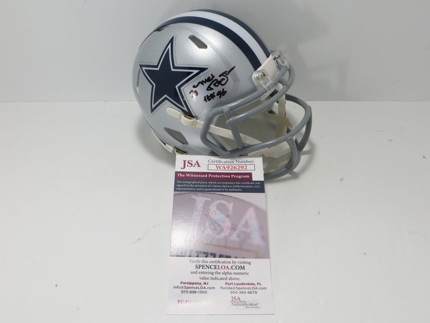 MEL RENFRO DALLAS COWBOYS SIGNED Mini Helmet w/HOF 06 JSA COA