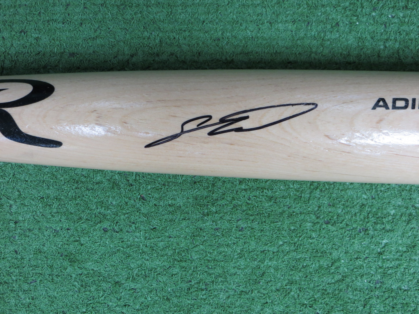 SEBASTIAN WALCOTT TEXAS RANGERS SIGNED BLONDE RAWLINGS BASEBALL BAT BAS