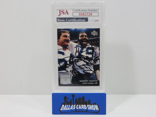 HARVEY MARTIN RANDY WHITE SIGNED 1997 UD NFL Legends #194 JSA SLAB AUTO