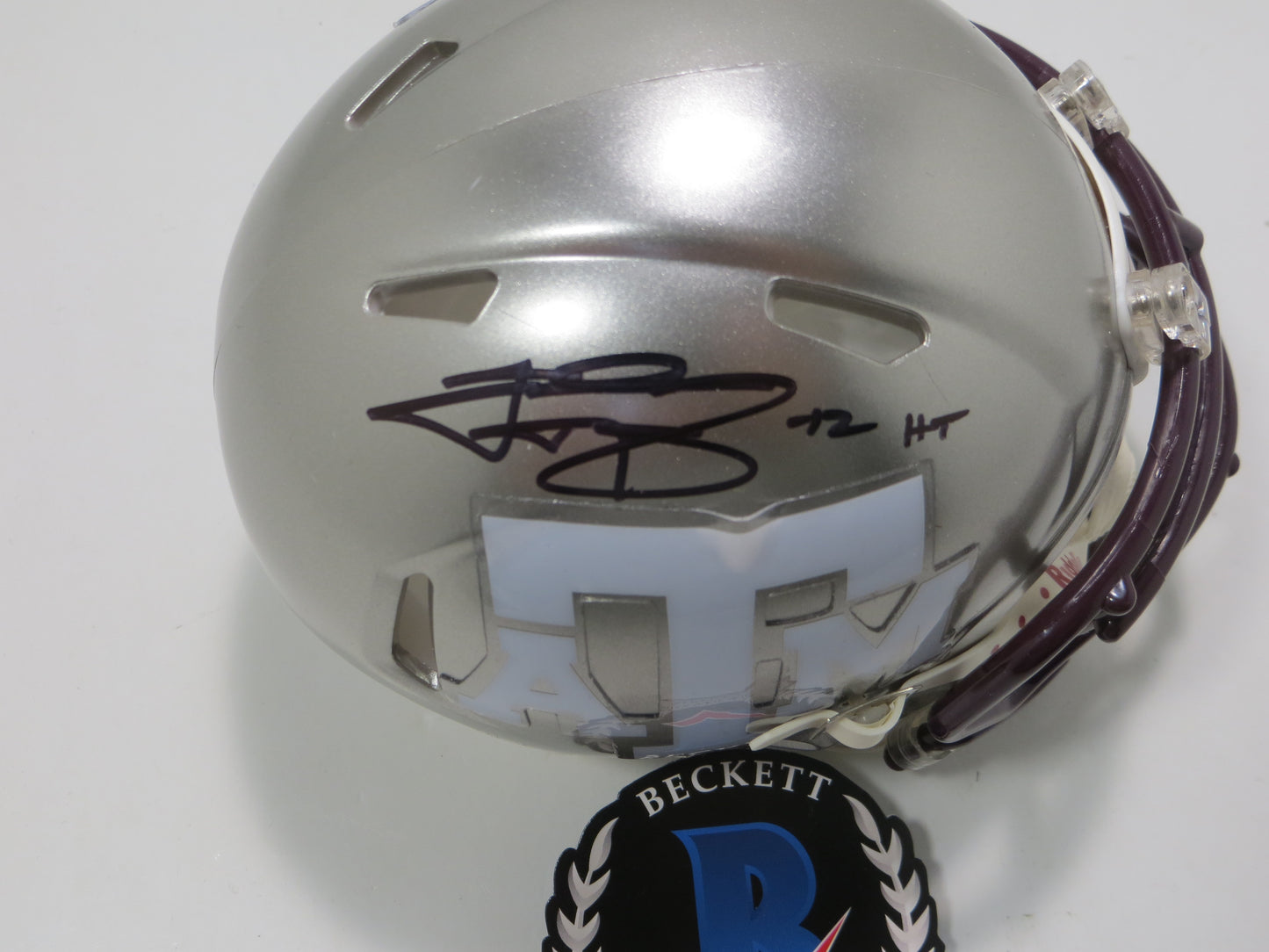 JOHNNY MANZIEL SIGNED TEXAS A&M AGGIES FLASH MINI HELMET w/Heisman BAS COA