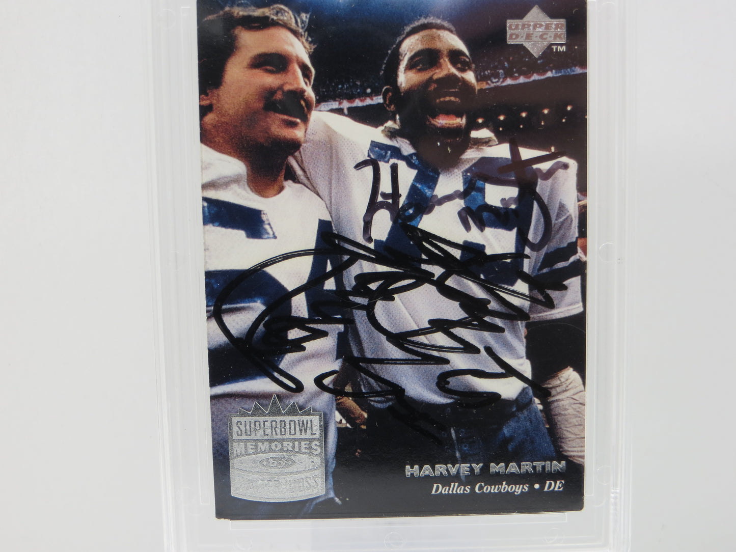 HARVEY MARTIN RANDY WHITE SIGNED 1997 UD NFL Legends #194 JSA SLAB AUTO
