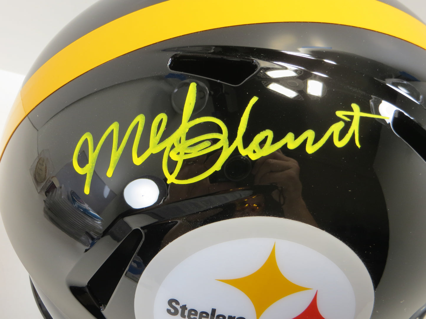 MEL BLOUNT SIGNED PITTSBURGH STEELERS RIDDELL FULL SIZE HELMET BAS