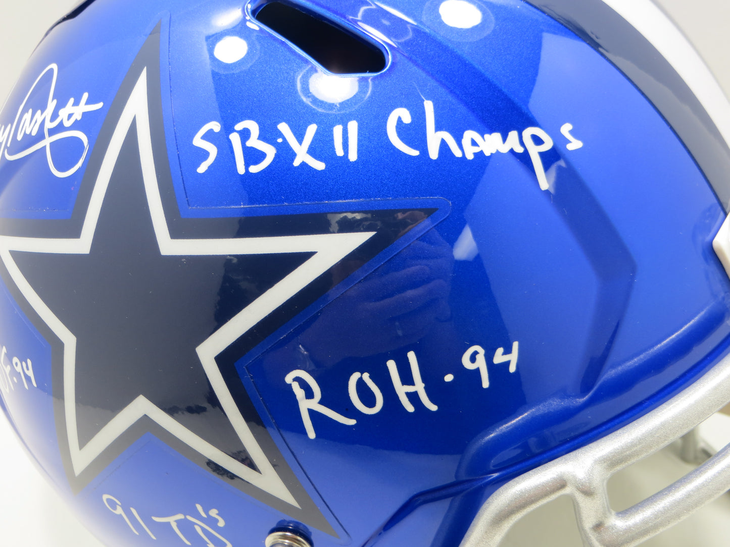 TONY DORSETT SIGNED DALLAS COWBOYS RIDDELL F/S Flash HELMET w/4 INSCs BAS