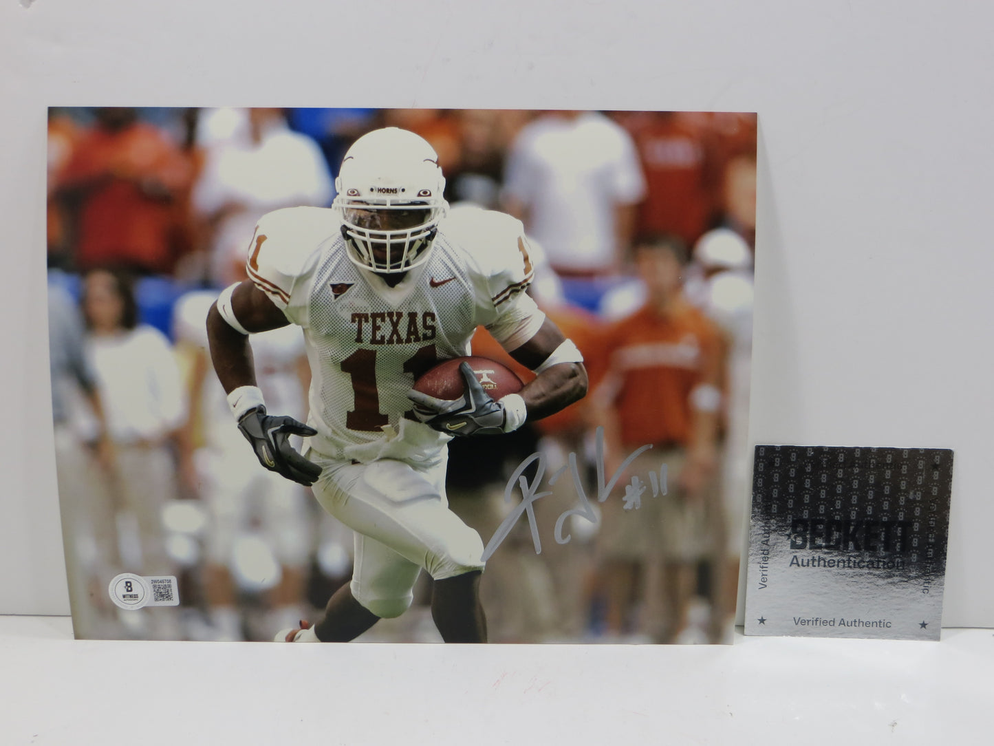RAMONCE TAYLOR TEXAS LONGHORNS SIGNED 8x10 PHOTO OpenField BAS COA