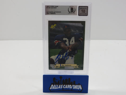 BO JACKSON SIGNED 1987 CLASSIC GAME #15 ROYALS AUBURN BGS BAS SLAB AUTO 10