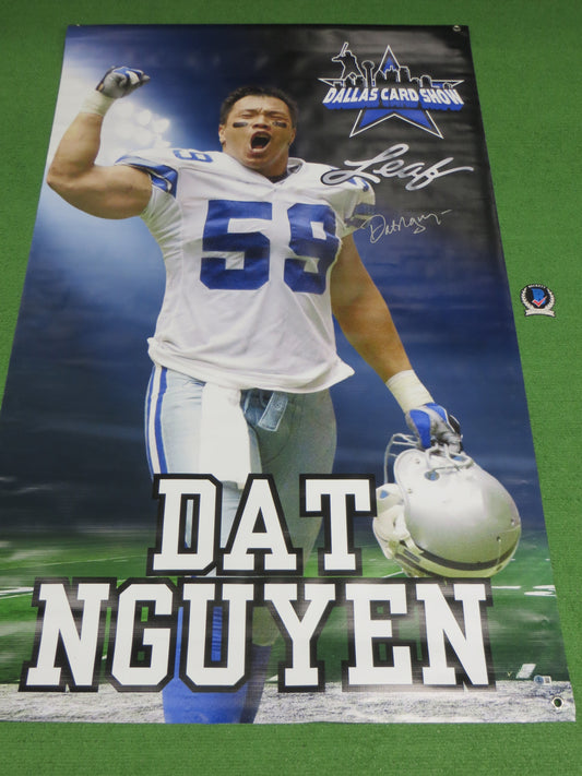 DAT NGUYEN SIGNED Dallas Cowboys Dallas Card Show 36x60 VINYL BANNER BAS COA