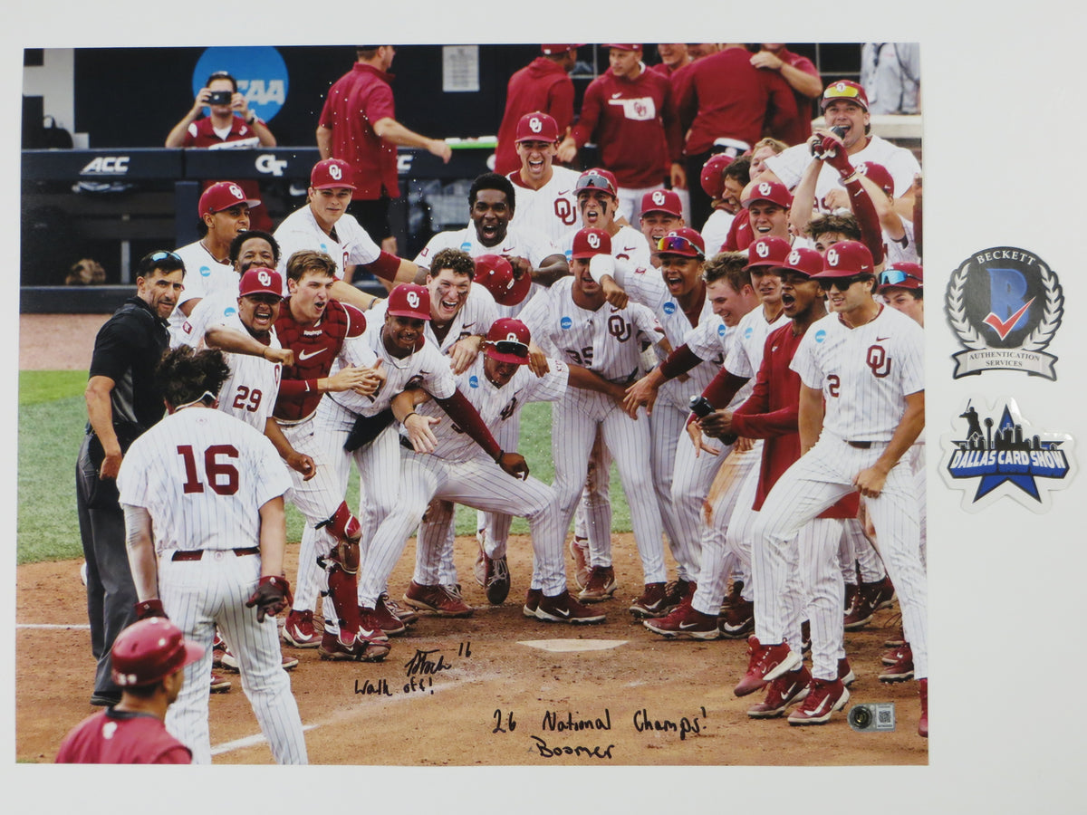 DAYTON TOCKEY OKLAHOMA OU SOONERS SIGNED 16x20 Walk Off 3INSC BAS