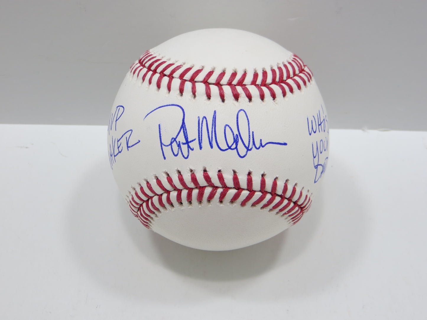 PAT PATRICK MAHOMES SR SIGNED OML BASEBALL Twins Cubs Mets Rangers w/INSC BAS