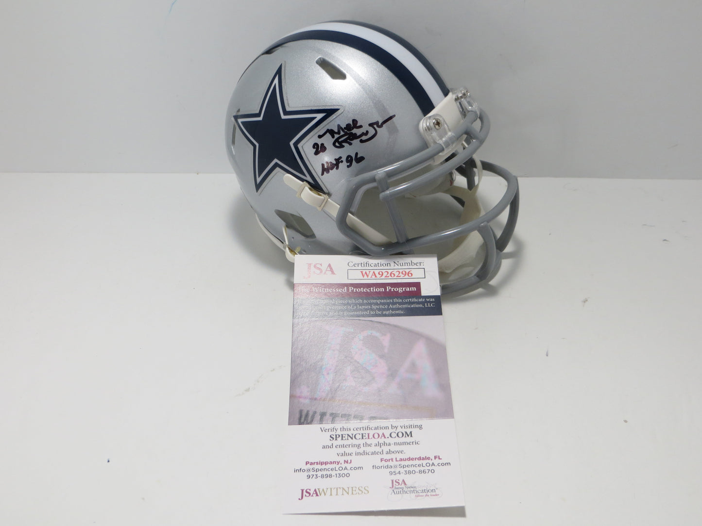 MEL RENFRO DALLAS COWBOYS SIGNED Mini Helmet w/HOF 06 JSA COA