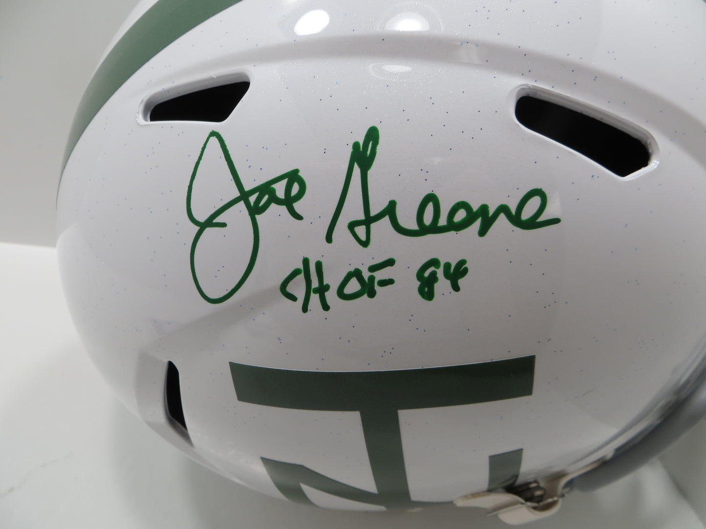 JOE GREENE NORTH TEXAS MEAN GREEN SIGNED FULL SIZE White HELMET w/CHOF84 JSA