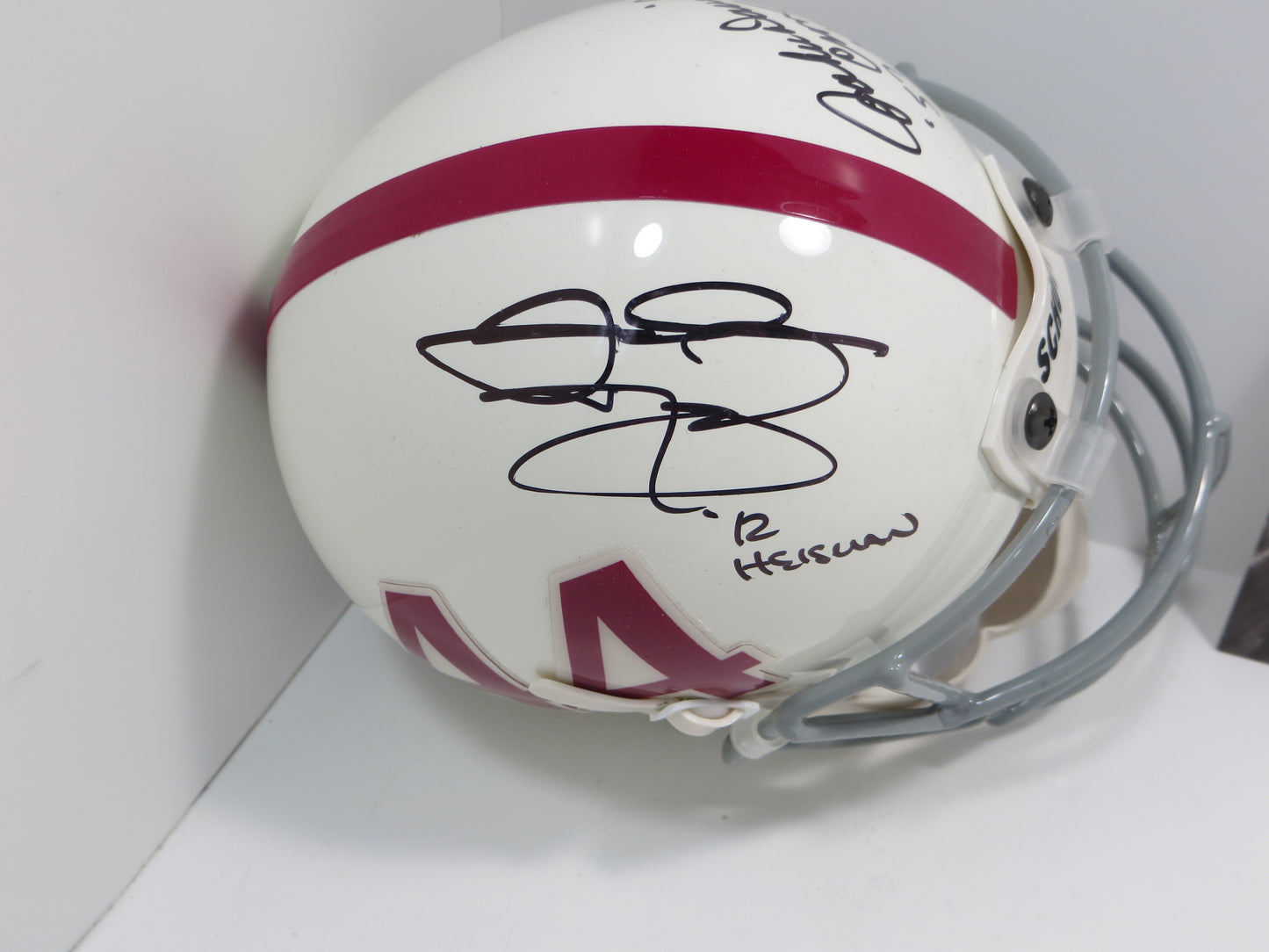 JOHN DAVID CROW & JOHNNY MANZIEL SIGNED Texas A&M Helmet w/Heisman JSA BAS