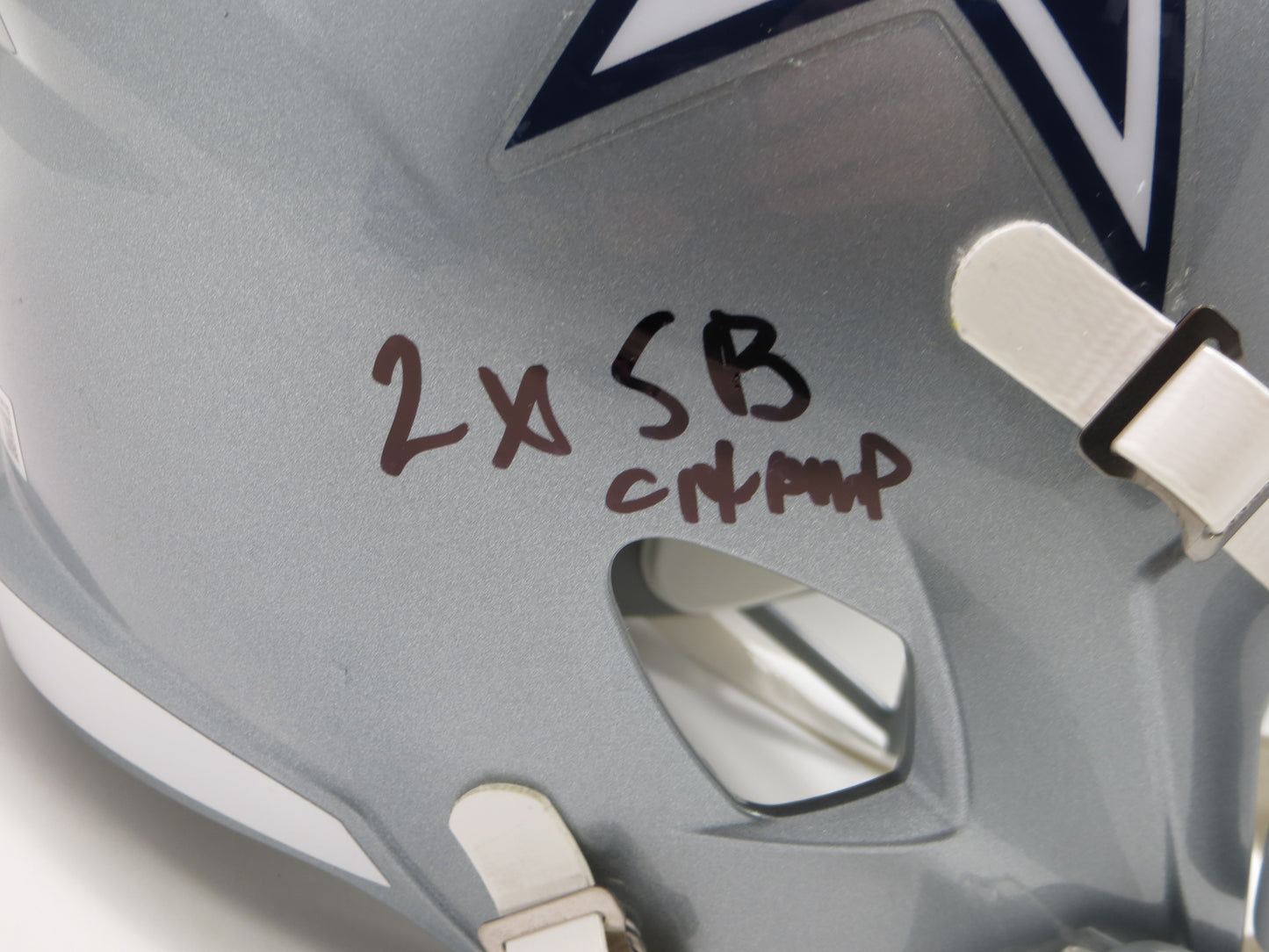 JIMMY JOHNSON SIGNED DALLAS COWBOYS SPEED HELMET w/3 INSCs Miami BAS COA