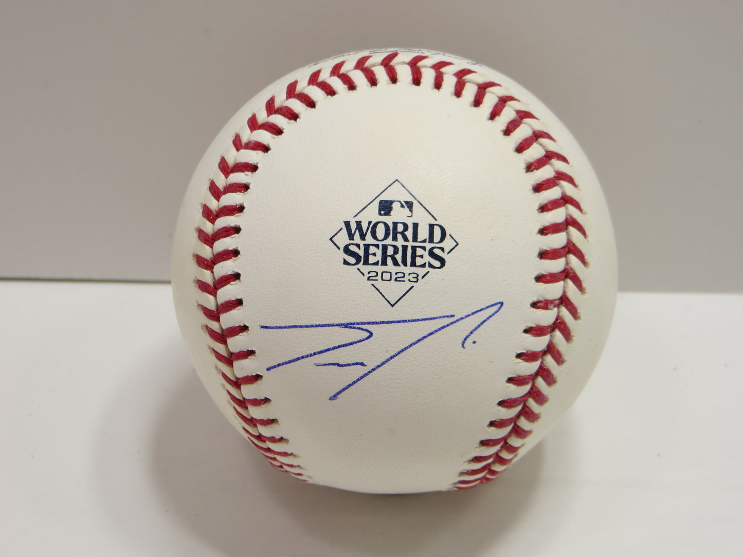 JOSH SMITH TEXAS RANGERS SIGNED OFFICIAL 2023 WORLD SERIES BASEBALL BAS COA
