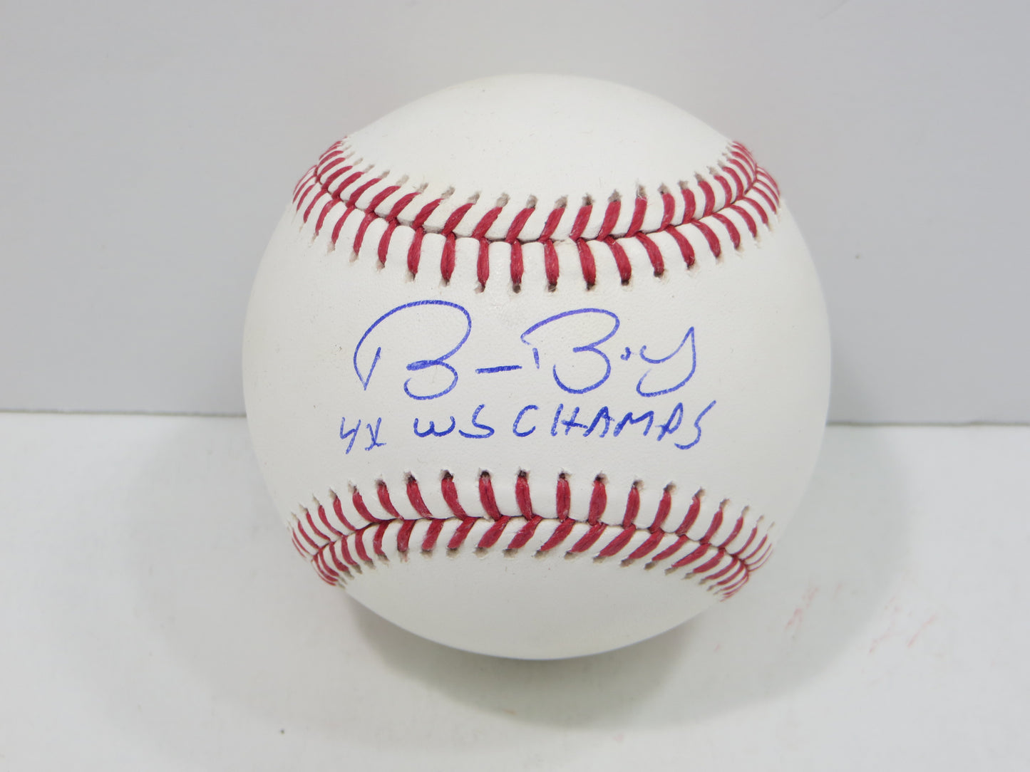 BRUCE BOCHY SIGNED OML BASEBALL w/4xWSChamps Texas Rangers SF Giants JSA COA