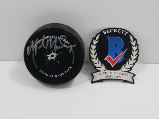 MIKE MODANO DALLAS STARS SIGNED AUTHENTIC OFFICIAL HOCKEY PUCK BAS COA