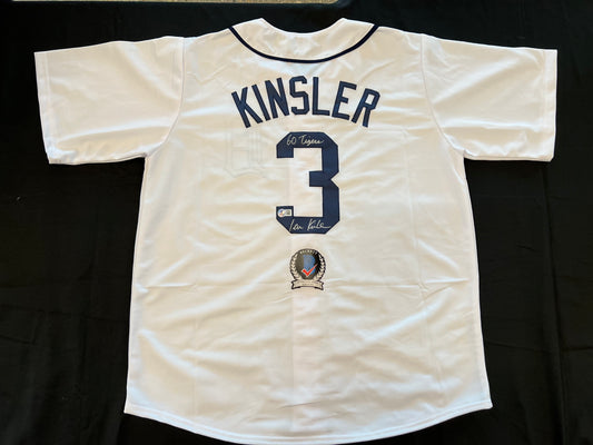 IAN KINSLER DETROIT TIGERS SIGNED JERSEY w/Go Tigers BAS COA