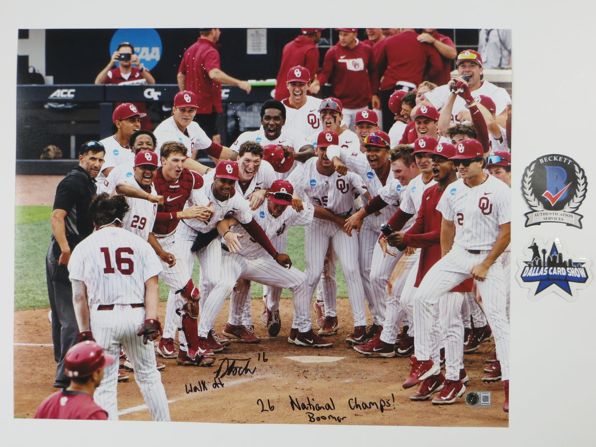 DAYTON TOCKEY OKLAHOMA OU SOONERS SIGNED 16x20 Walk Off 3INSC BAS