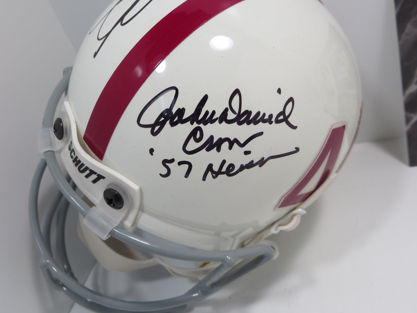 JOHN DAVID CROW & JOHNNY MANZIEL SIGNED Texas A&M Helmet w/Heisman JSA BAS
