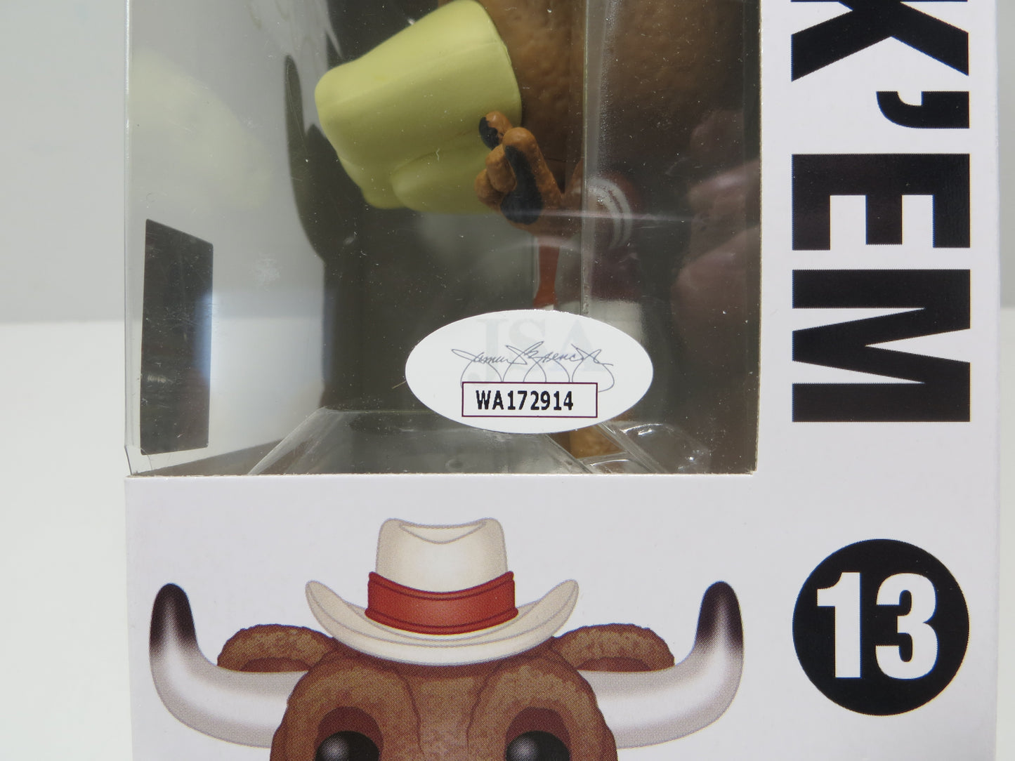 RICKY WILLIAMS SIGNED BEVO Hook 'Em #13 FUNKO POP BAS JSA COA