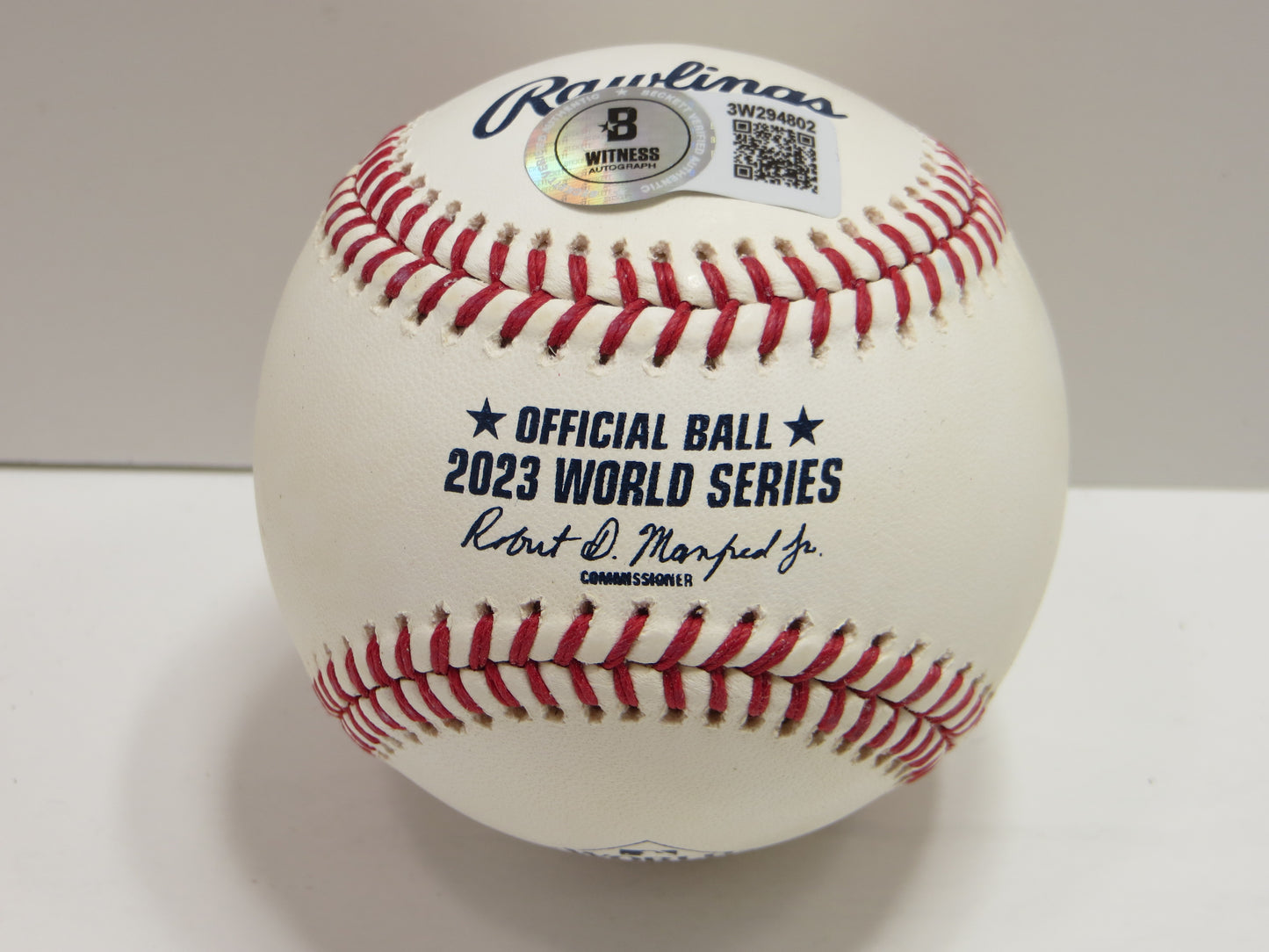JOSH SMITH TEXAS RANGERS SIGNED OFFICIAL 2023 WORLD SERIES BASEBALL BAS COA