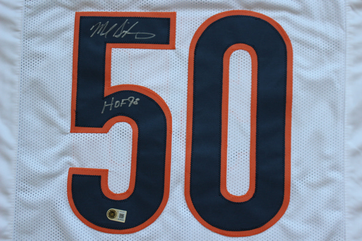 MIKE SINGLETARY CHICAGO BEARS SIGNED WHITE JERSEY w/HOF 98 Baylor Bears BAS