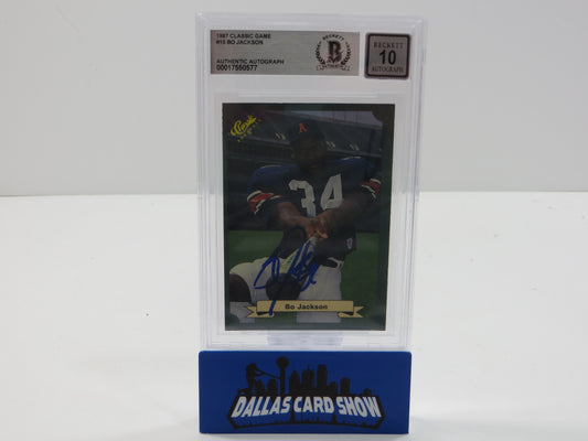 BO JACKSON SIGNED 1987 CLASSIC GAME #15 ROYALS AUBURN BGS BAS SLAB AUTO 10