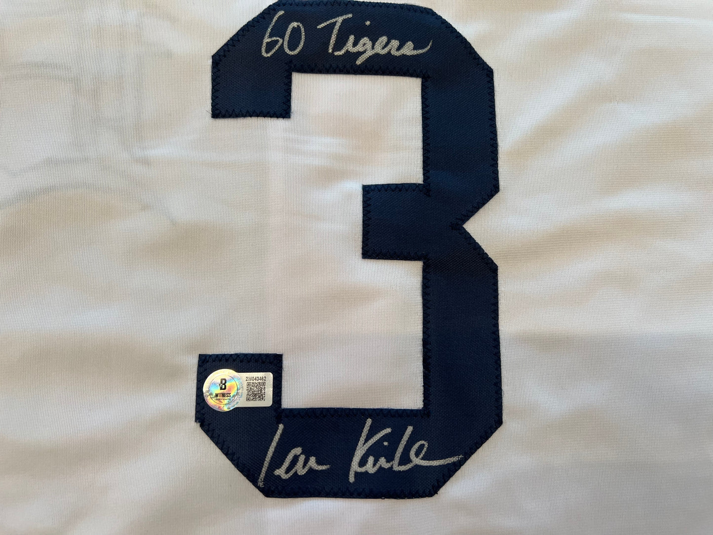 IAN KINSLER DETROIT TIGERS SIGNED JERSEY w/Go Tigers BAS COA