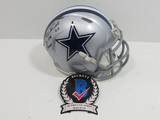 KEVIN SMITH DALLAS COWBOYS SIGNED Riddell MINI HELMET w/3xSB Champ BAS COA