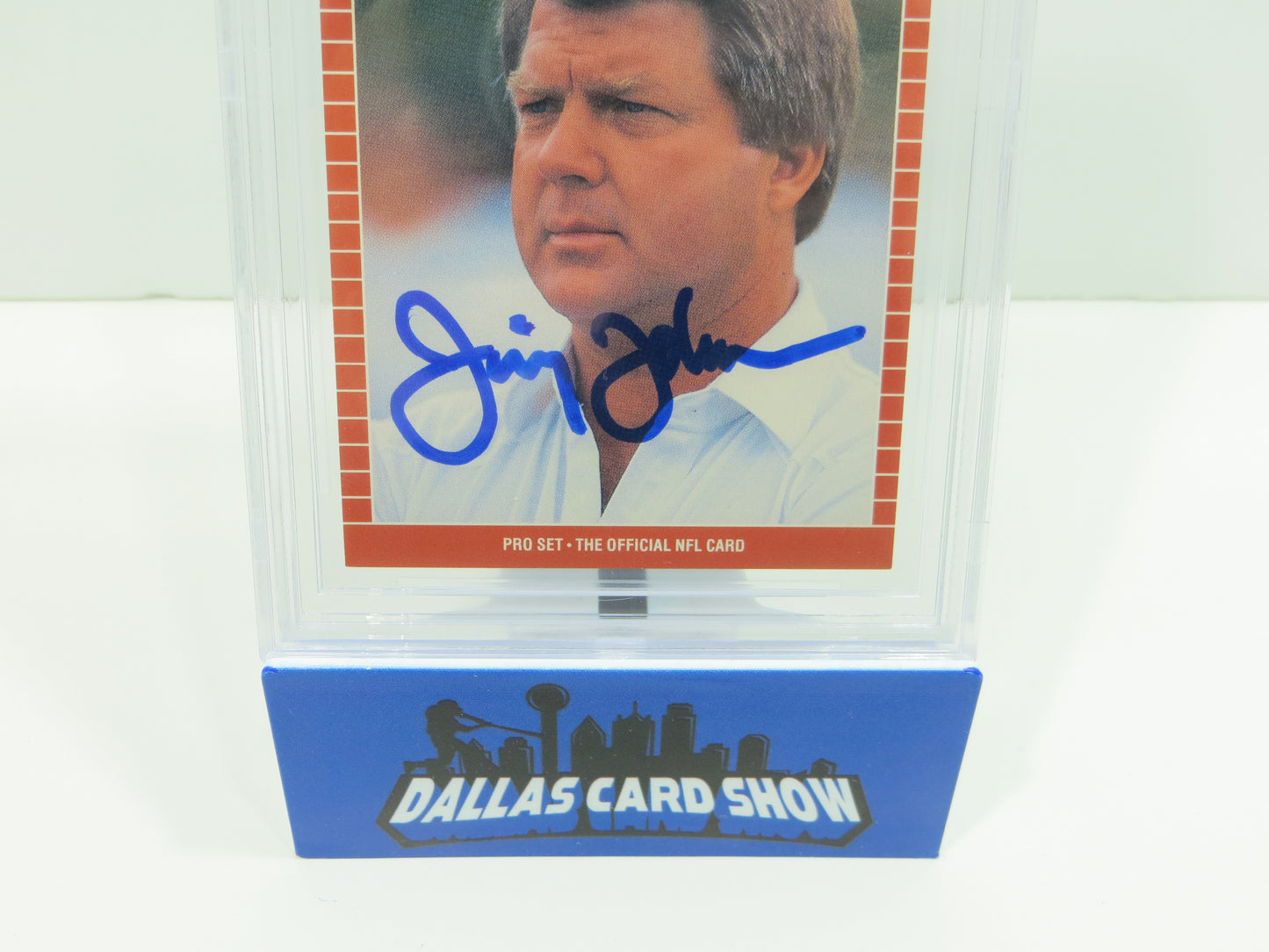 JIMMY JOHNSON DALLAS COWBOYS SIGNED 1989 PRO SET #98 BAS BGS SLAB AUTO 10