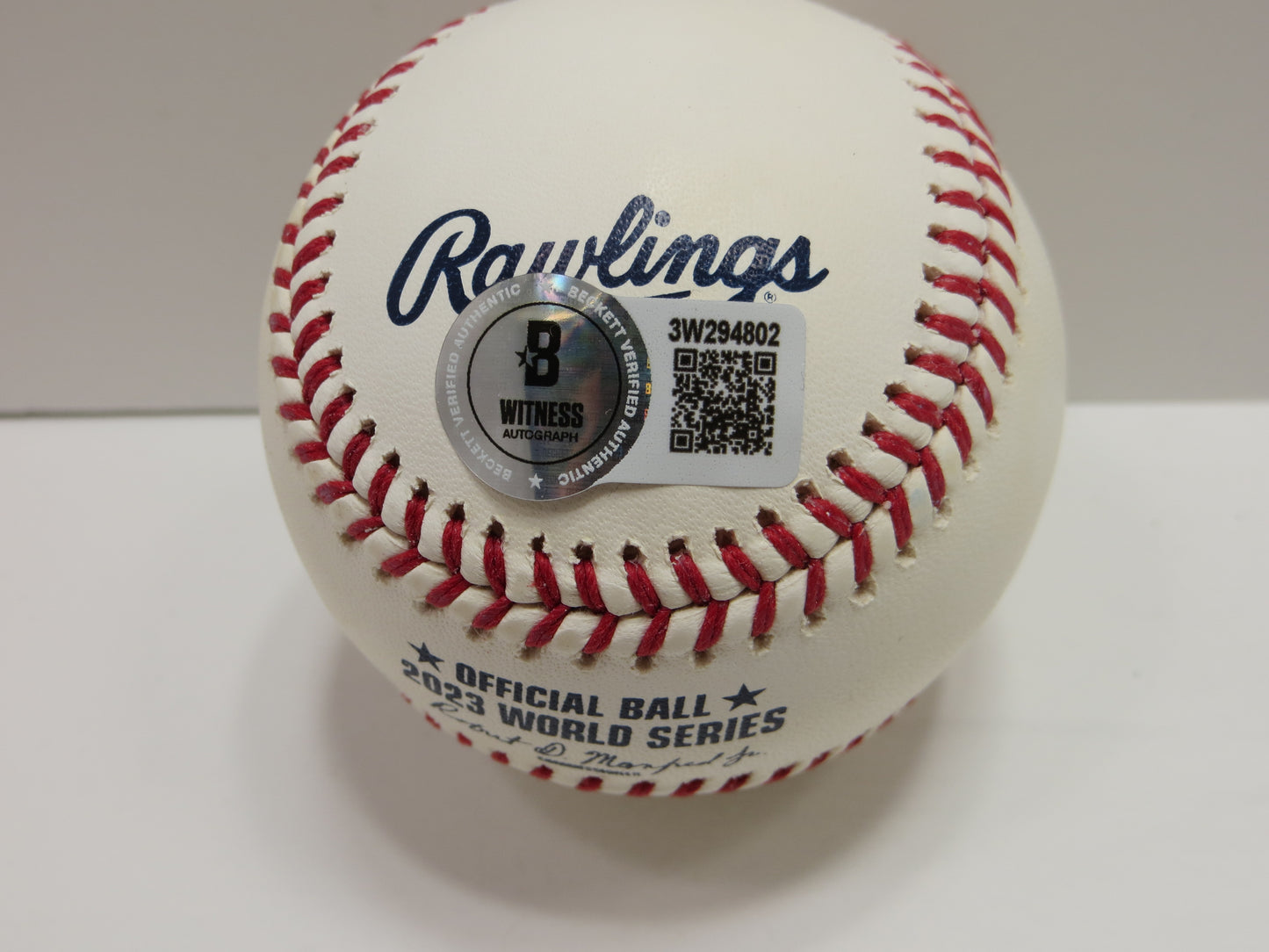 JOSH SMITH TEXAS RANGERS SIGNED OFFICIAL 2023 WORLD SERIES BASEBALL BAS COA