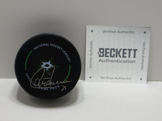 GUY CARBONNEAU DALLAS STARS SIGNED Official NHL Game PUCK BAS COA