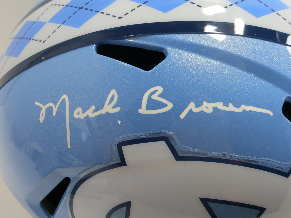 MACK BROWN SIGNED NORTH CAROLINA TAR HEELS FULL SIZE HELMET w/Go Heels! BAS