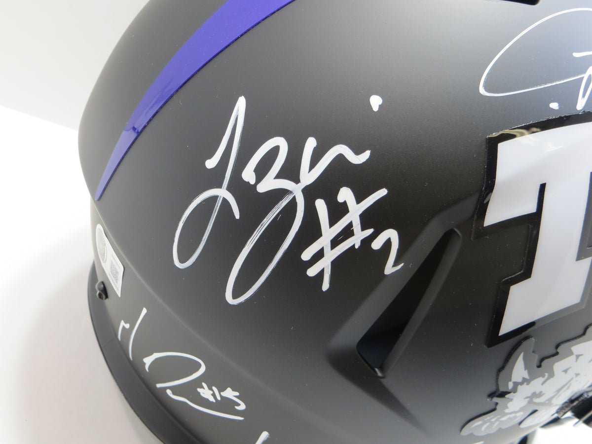 TCU HORNED FROGS LEGENDS Lilly Tomlinson Duggan ++ SIGNED BLACK Full SIZE HELMET BAS