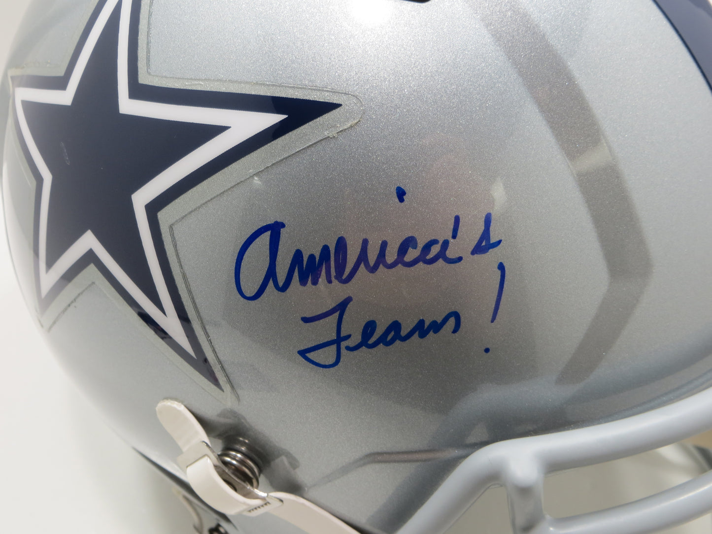 DD LEWIS SIGNED DALLAS COWBOYS RIDDELL F/S HELMET w/2 INSCs JSA COA