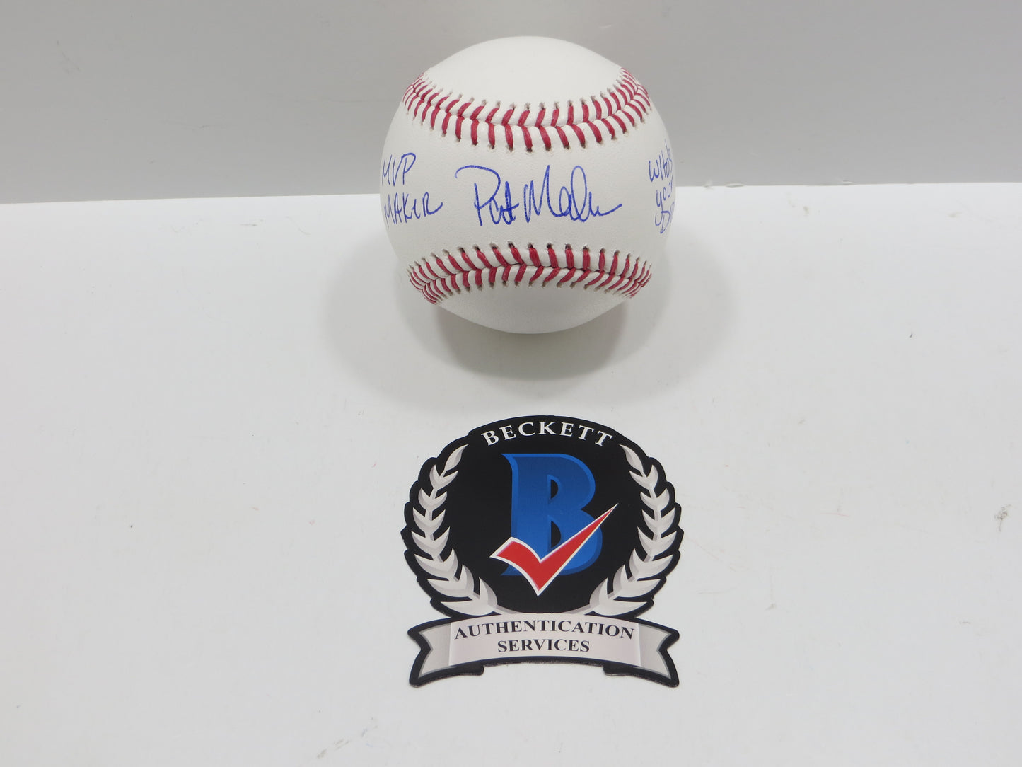 PAT PATRICK MAHOMES SR SIGNED OML BASEBALL Twins Cubs Mets Rangers w/INSC BAS