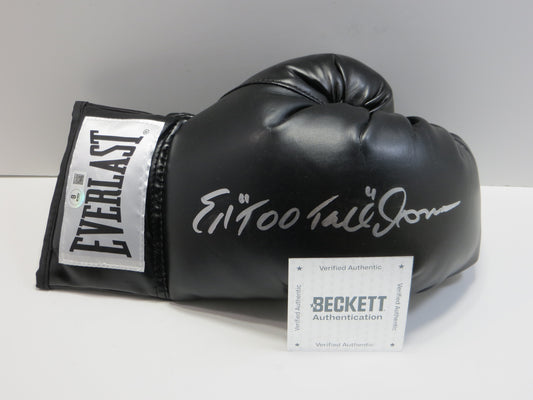 ED TOO TALL JONES SIGNED RIGHT BLACK BOXING GLOVE Dallas Cowboys BAS COA