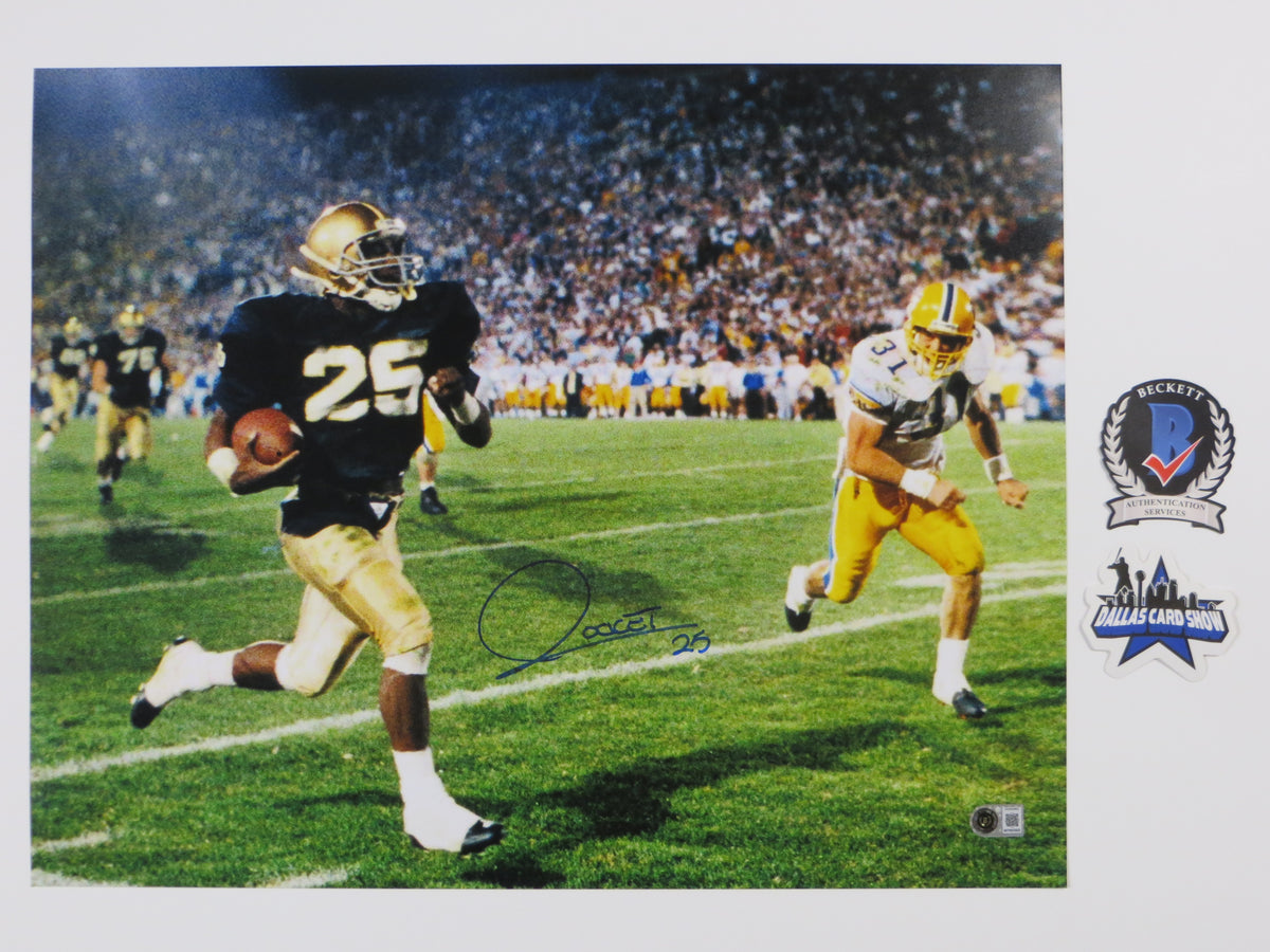ROCKET ISMAIL NOTRE DAME SIGNED Touchdown 16x20 BAS