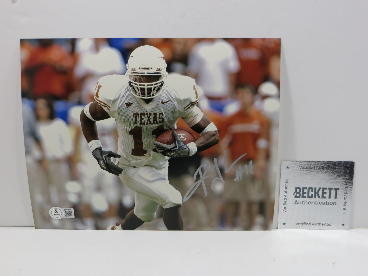 RAMONCE TAYLOR TEXAS LONGHORNS SIGNED 8x10 PHOTO OpenField BAS COA
