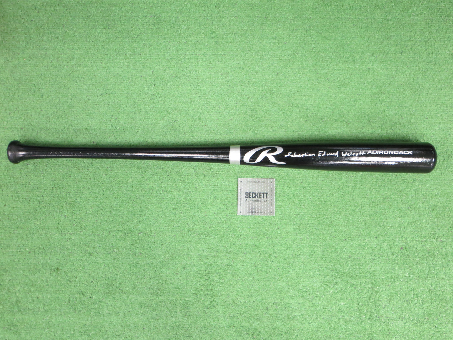 SEBASTIAN WALCOTT TEXAS RANGERS Full Name SIGNED BLACK BASEBALL BAT BAS COA