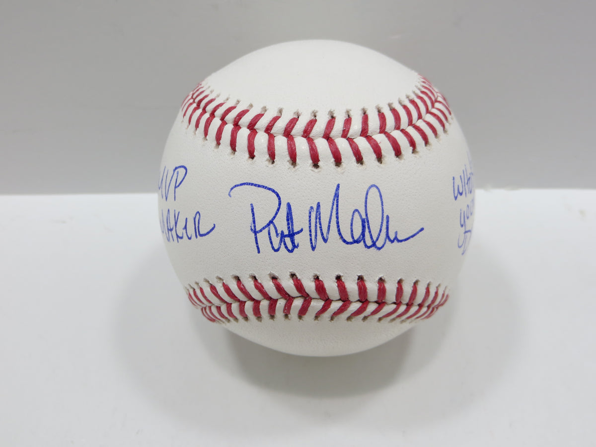 PAT PATRICK MAHOMES SR SIGNED OML BASEBALL Twins Cubs Mets Rangers w/INSC BAS