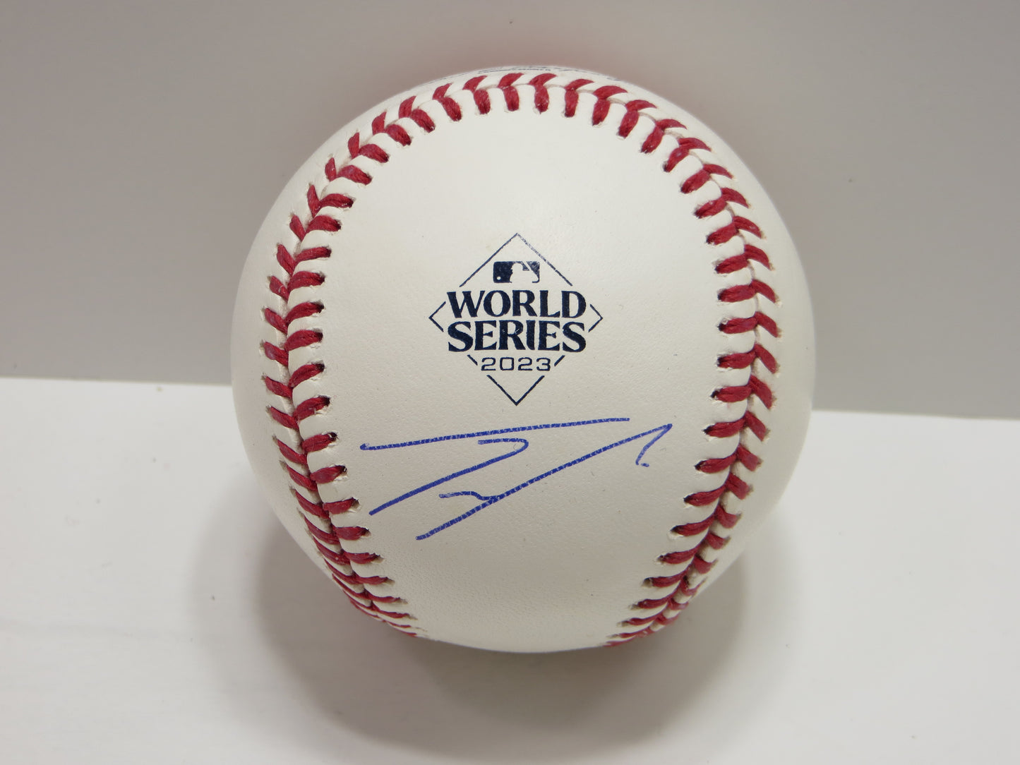 JOSH SMITH TEXAS RANGERS SIGNED OFFICIAL 2023 WORLD SERIES BASEBALL BAS COA