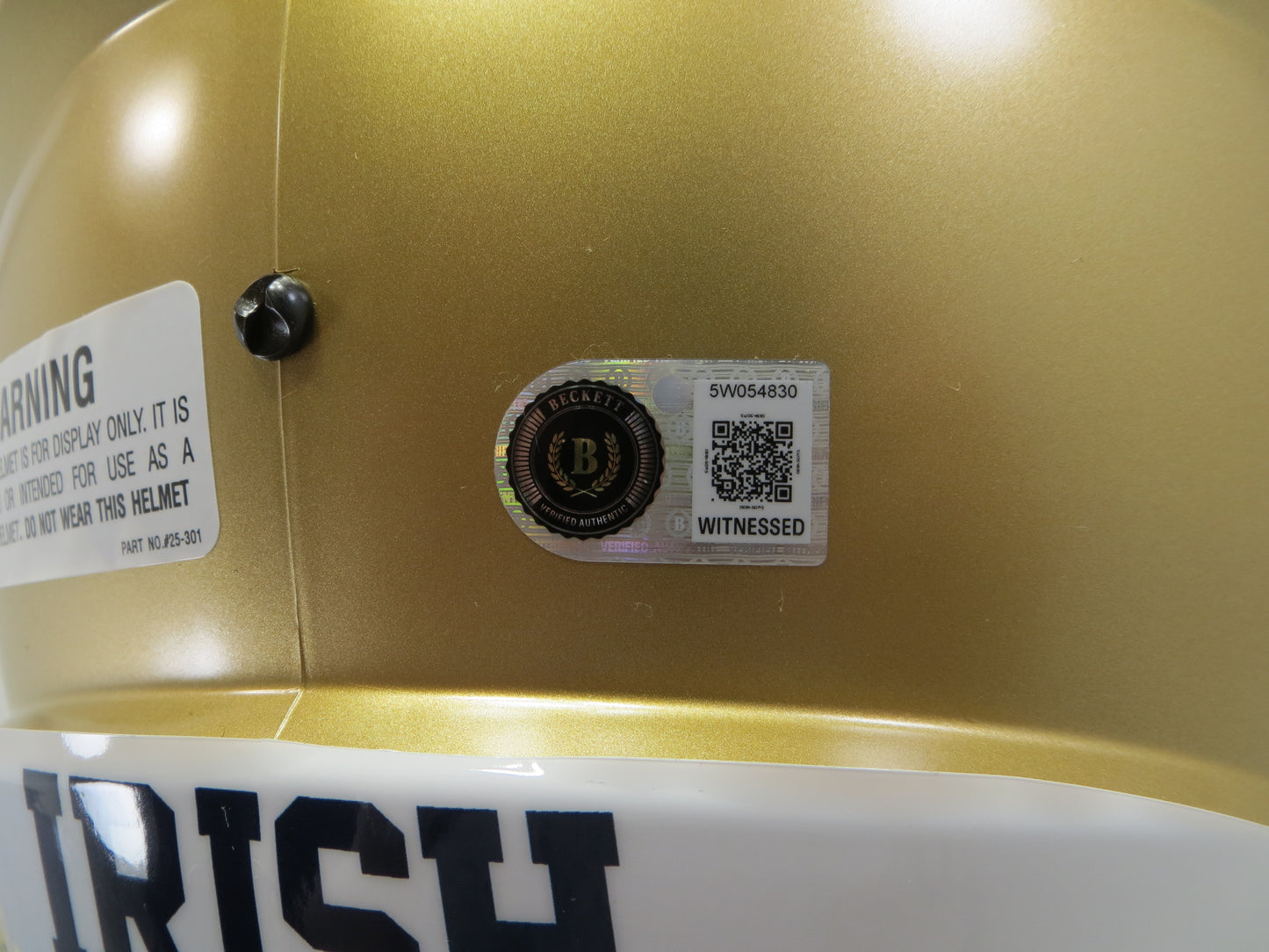 ROCKET ISMAIL TONY RICE SIGNED NOTRE DAME ND FULL SIZE HELMET w/88Champs BAS