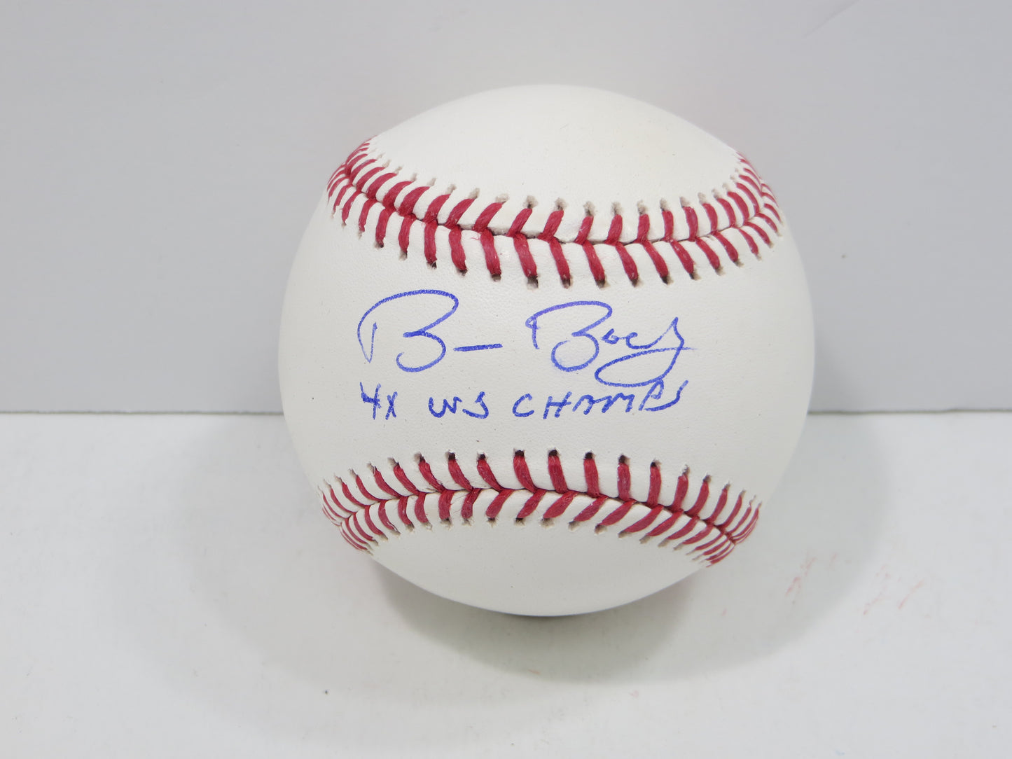 BRUCE BOCHY SIGNED OML BASEBALL w/4xWSChamps Texas Rangers SF Giants JSA COA