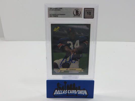BO JACKSON SIGNED 1987 CLASSIC GAME #15 ROYALS AUBURN BGS BAS SLAB AUTO 10