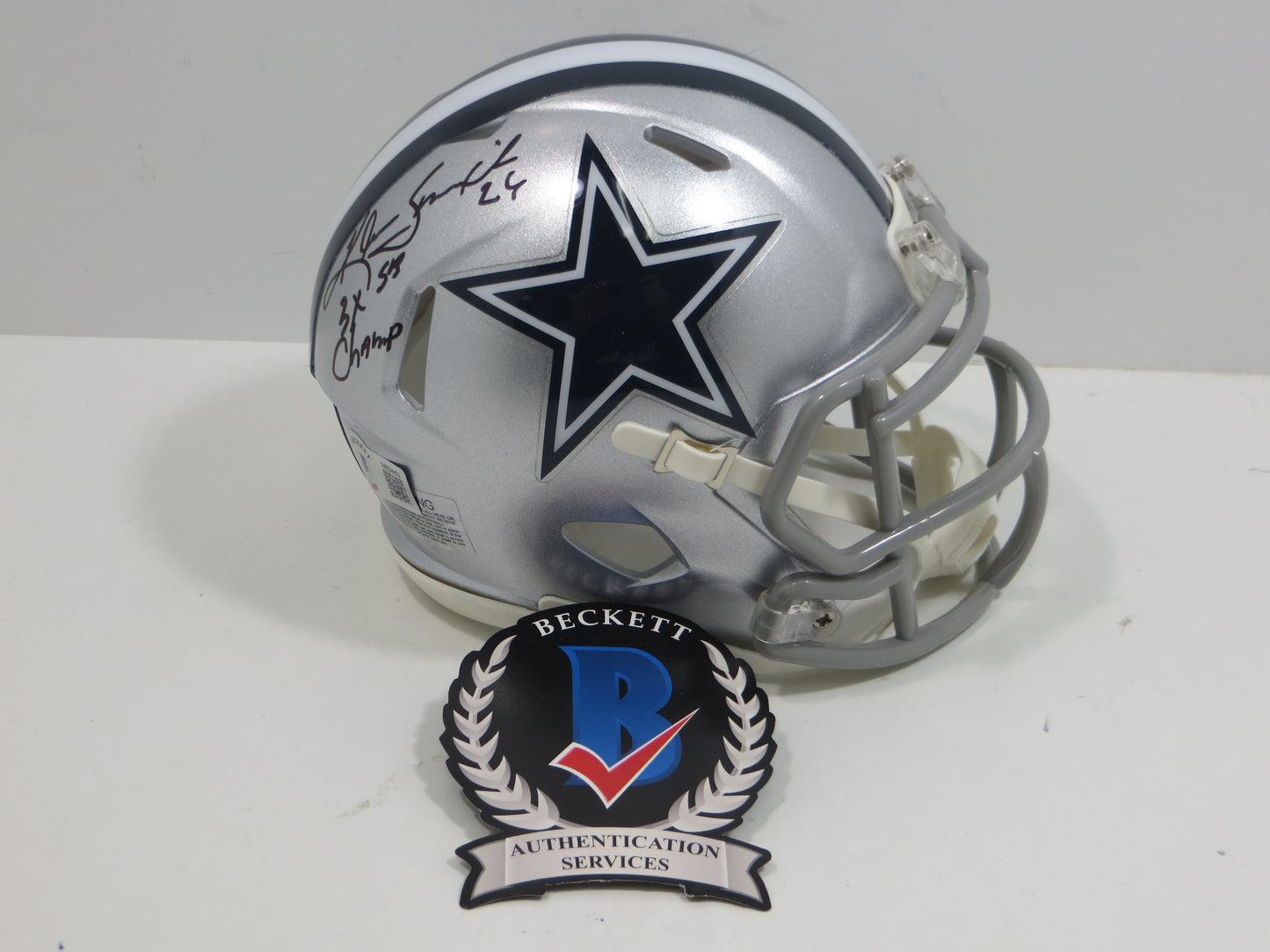 KEVIN SMITH DALLAS COWBOYS SIGNED Riddell MINI HELMET w/3xSB Champ BAS COA